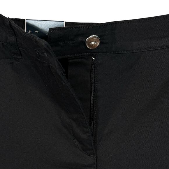 Karen Scott Petite SZ 10P Capris Pants Stretch Slimming Mid-Rise Zip-Fly Black - Picture 4 of 11